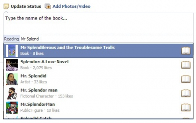 Enter the name of the book. Most of my books have their own Facebook page.